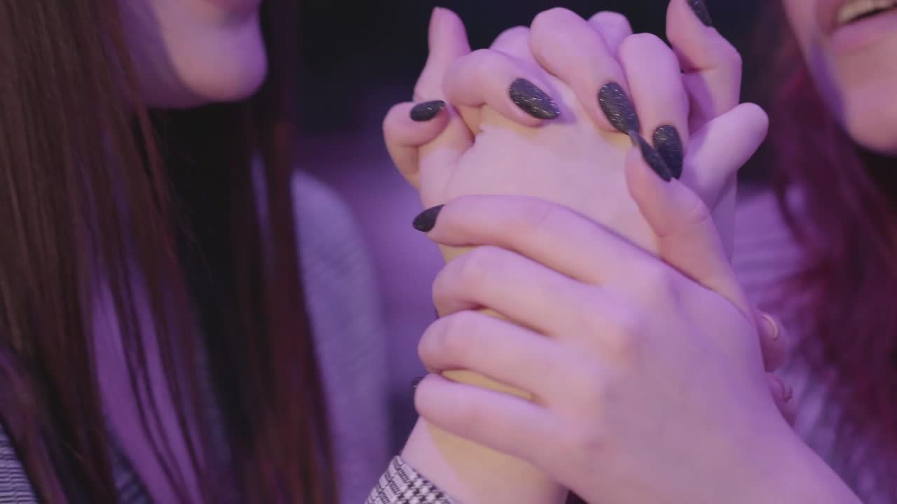 Stock Footage Women Grasping Perfectly Manicured Hands Live Wallpaper Free