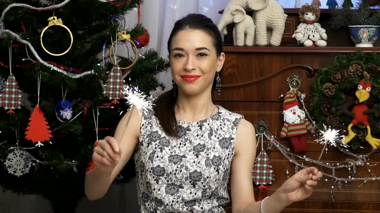 Stock Footage Woman Waving Sparklers Around Live Wallpaper Free