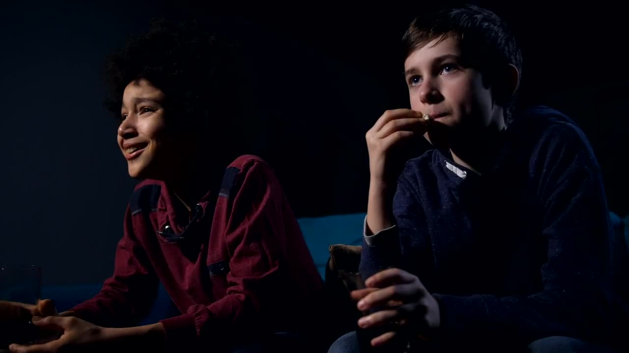 Stock Footage Young Boys Watching A Funny Film Live Wallpaper Free