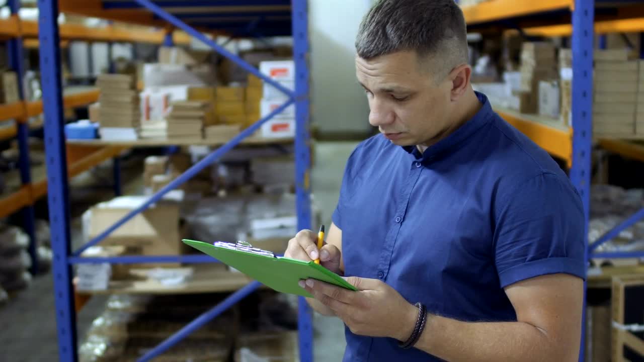 Stock Footage Young Worker Doing Inventory Live Wallpaper Free