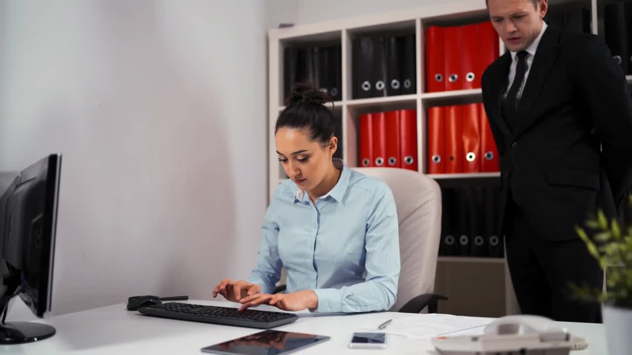 Stock Footage Woman Fired By Her Boss At Work Live Wallpaper Free
