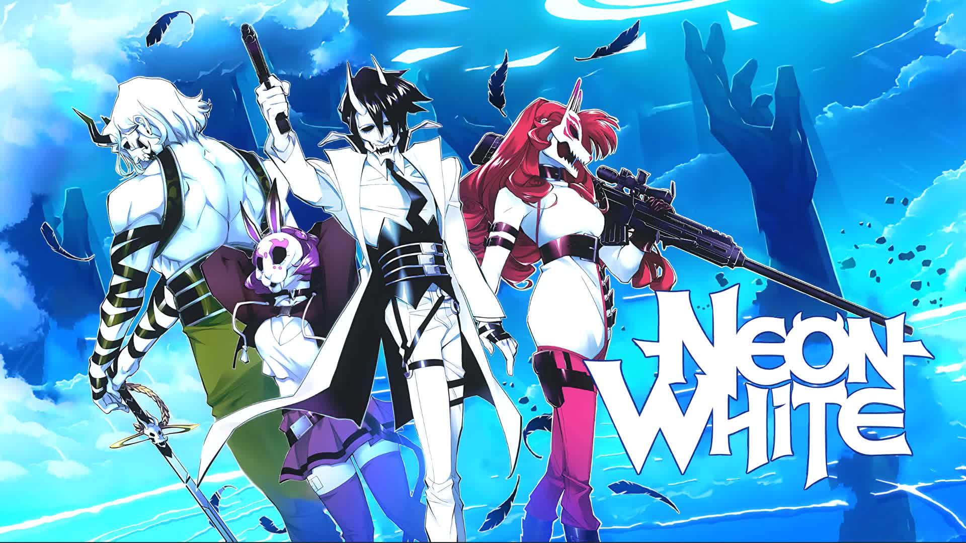 Neon White, Anime, Blue, Light, Live Wallpaper