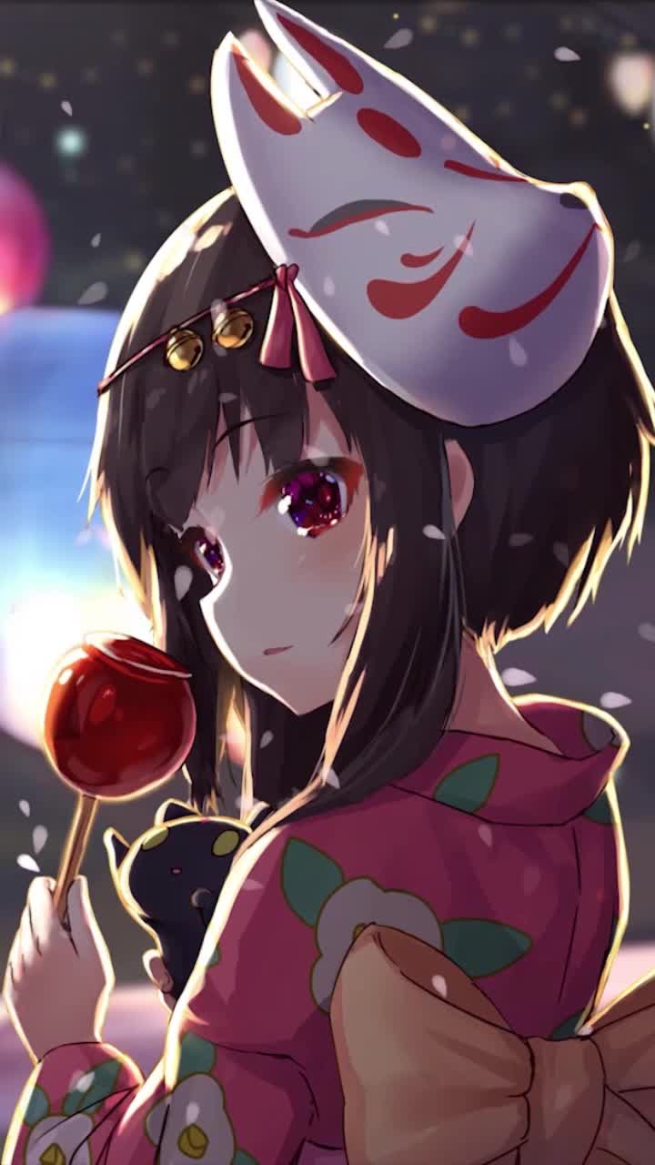 iPhone and Android Megumin Arch Wizard Konosuba Live Phone Wallpaper