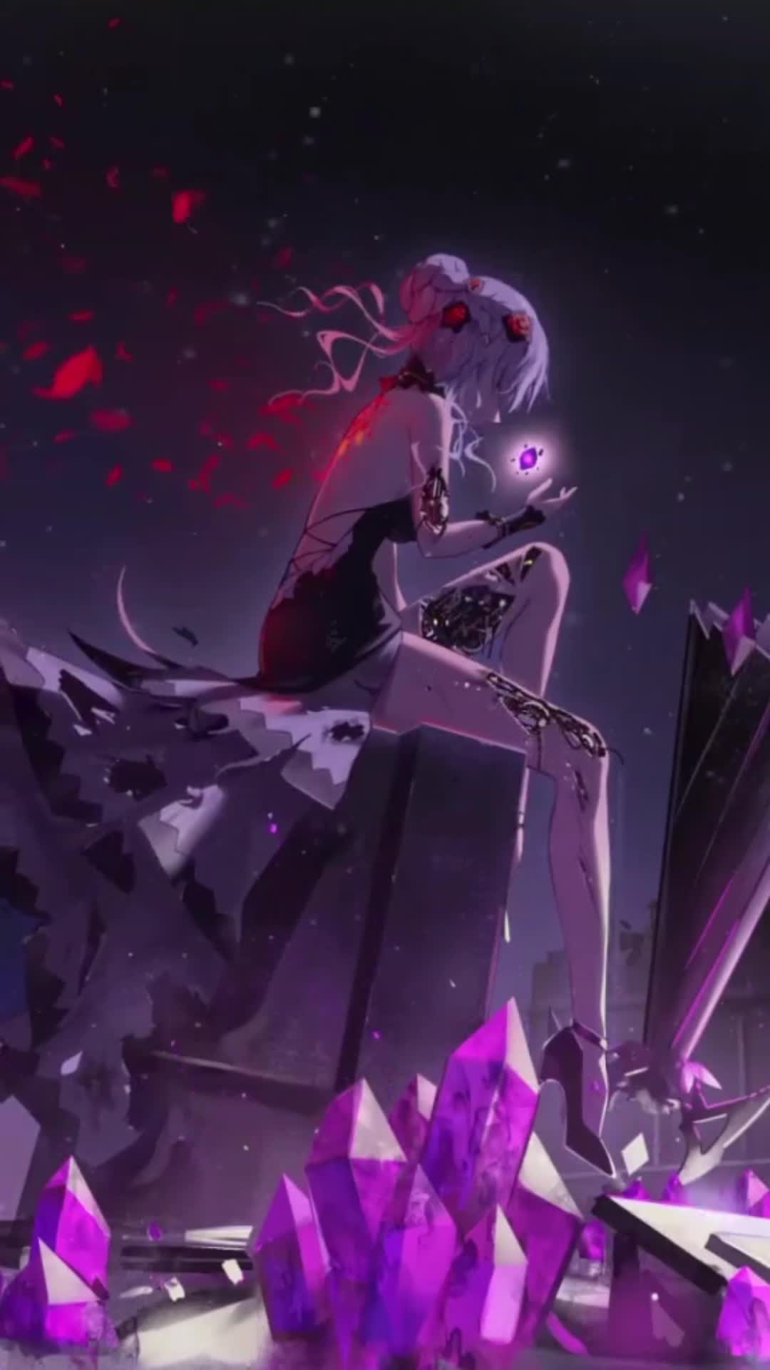 Android and iPhone Anime Dark Robot Girl Phone Live Wallpaper