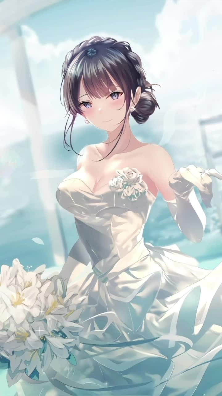 Live Phone Shouko Makinohara Wedding Dress Wallpaper To iPhone And Android
