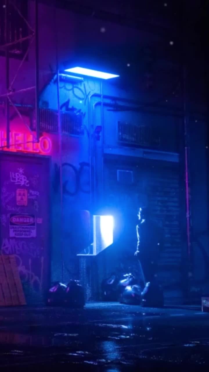 iPhone and Android Neon Back Alley In Japan Live Phone Wallpaper
