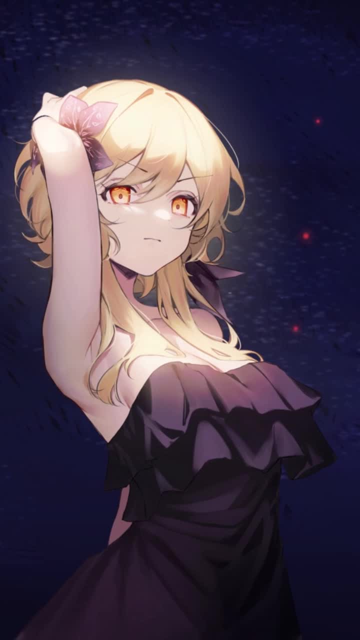 Game Lumine Black Dress Genshin Impact Phone Wallpaper Anime Iphone And Android