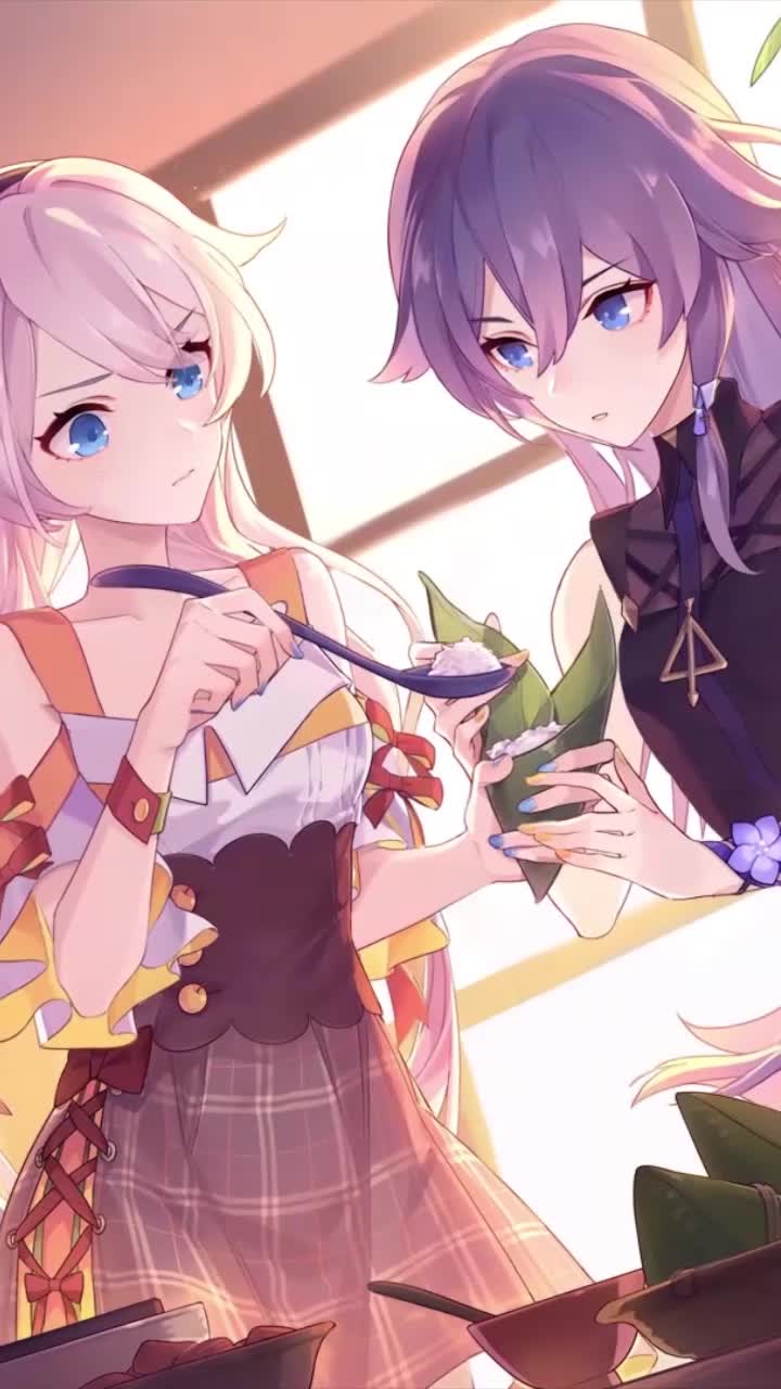 iPhone and Android Kiana And Fu Hua Honkai Impact 3rd Live Phone Wallpaper