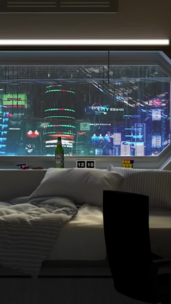 iPhone and Android Futuristic Bedroom Live Phone Wallpaper