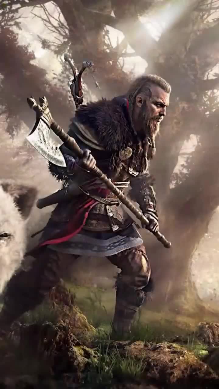 Android  iOS iphone Mobile Eivor Polar Bear Assassins Creed Valhalla Game Live Wallpaper