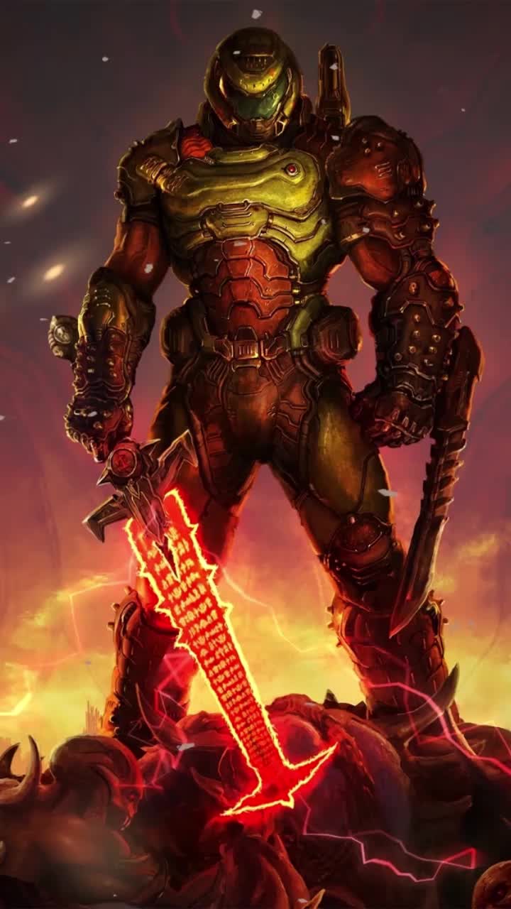 iPhone and Android Doom Eternal Doomguy Live Phone Wallpaper