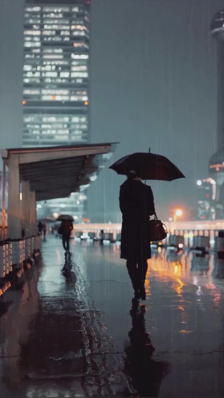 iPhone and Android Rainy City Street Live Phone Wallpaper