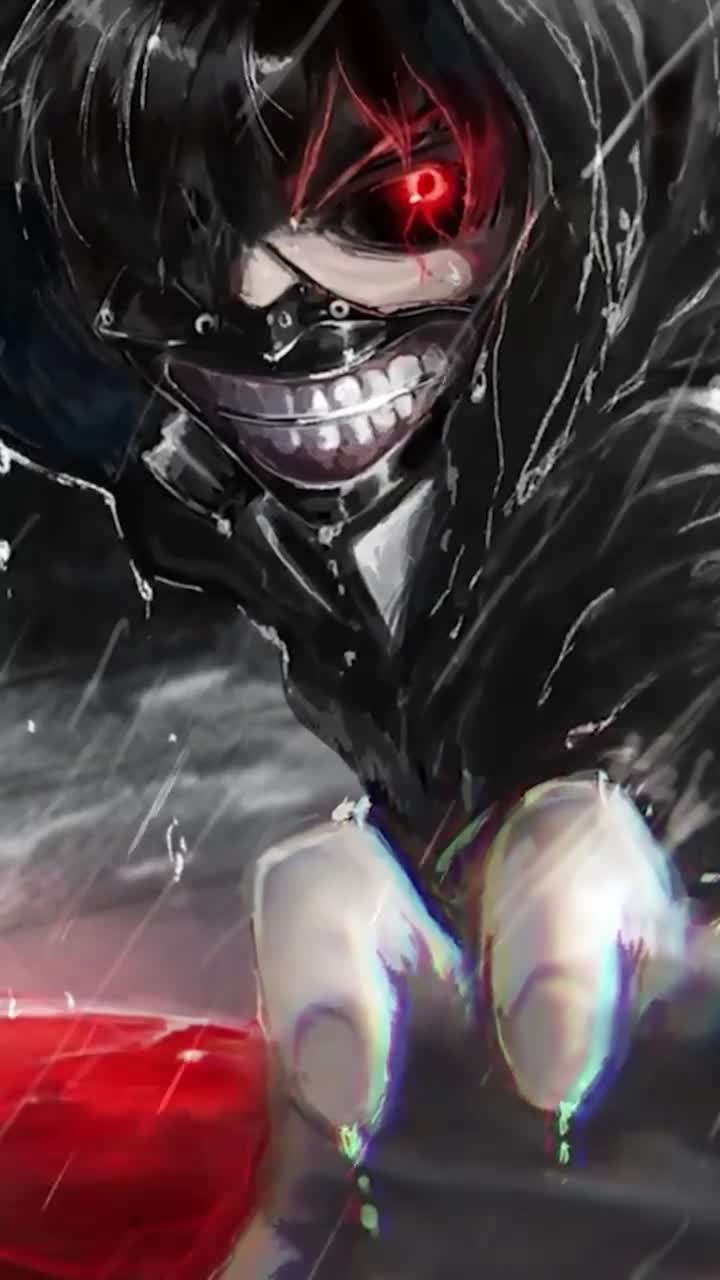 Android  iOS iphone Mobile Ken Kaneki Rain Tokyo Ghoul Free Live Wallpaper