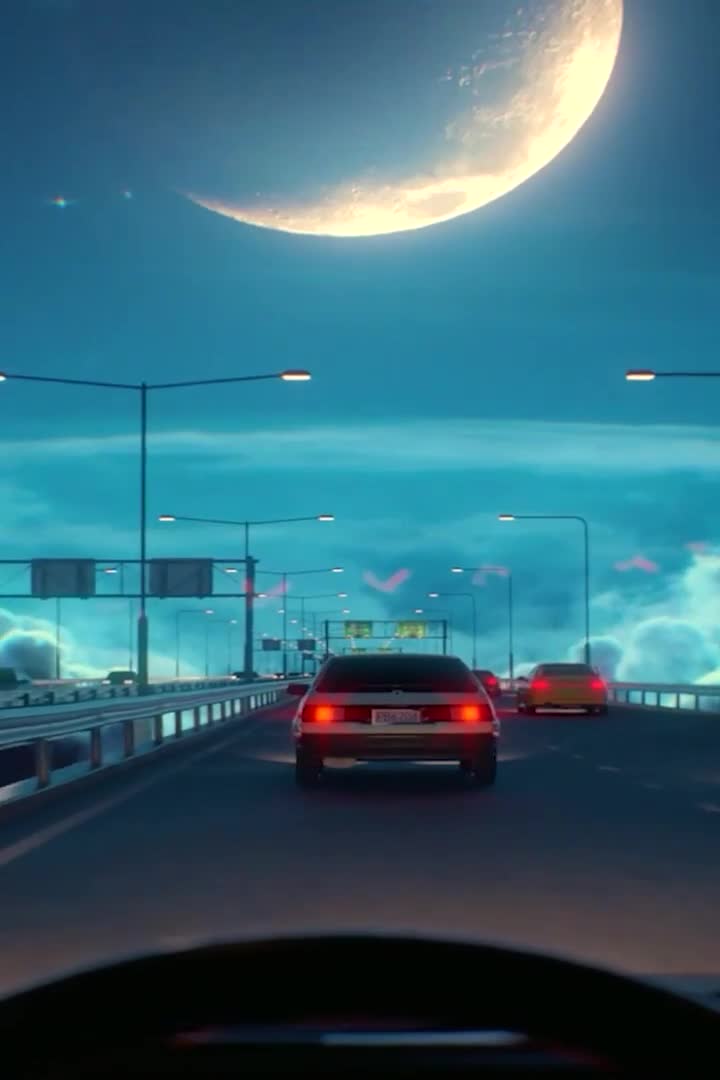 Driving To The Moon Live Phone Wallpaper For Iphone Or Android