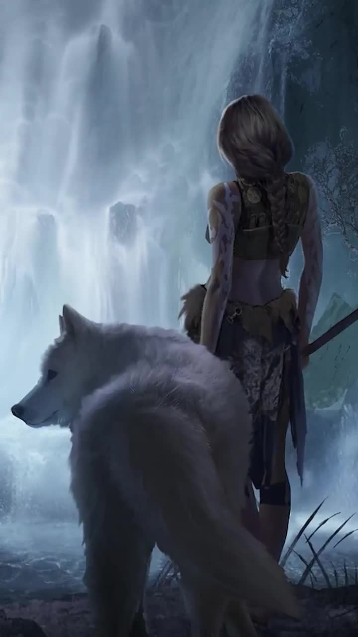 Android  iOS iphone Mobile Princess Mononoke Waterfall Free Live Wallpaper