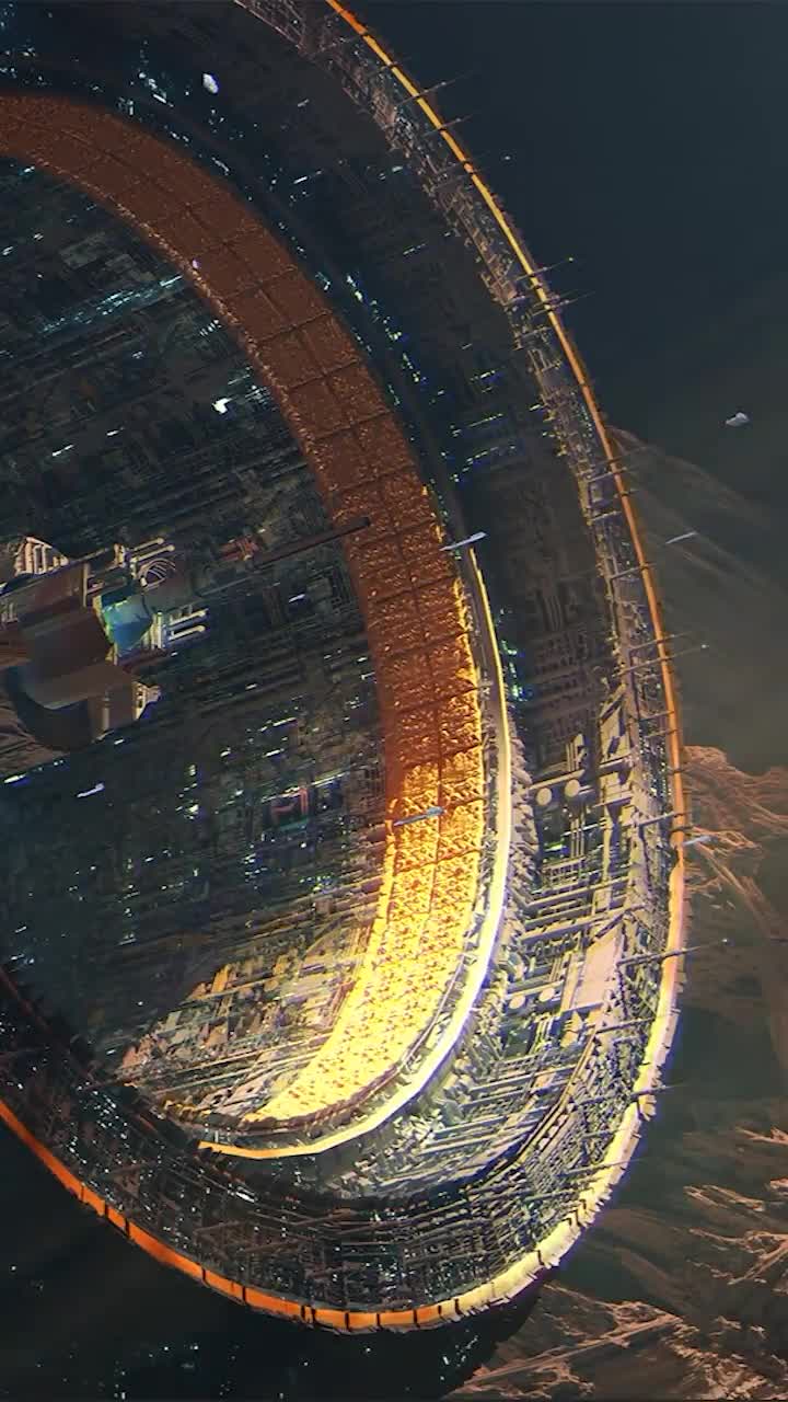 iPhone  Android Space Ship Construction Fiction Phone Live Wallpaper