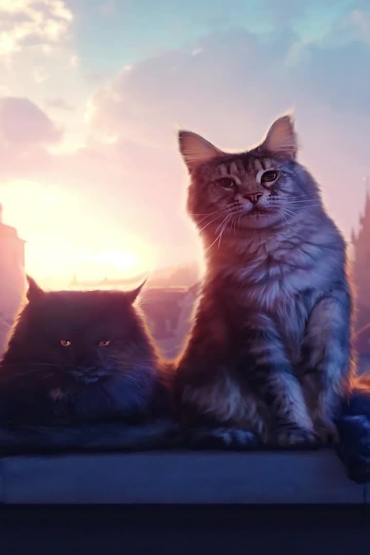 Cats By The Window iphone lock screen wallpaper