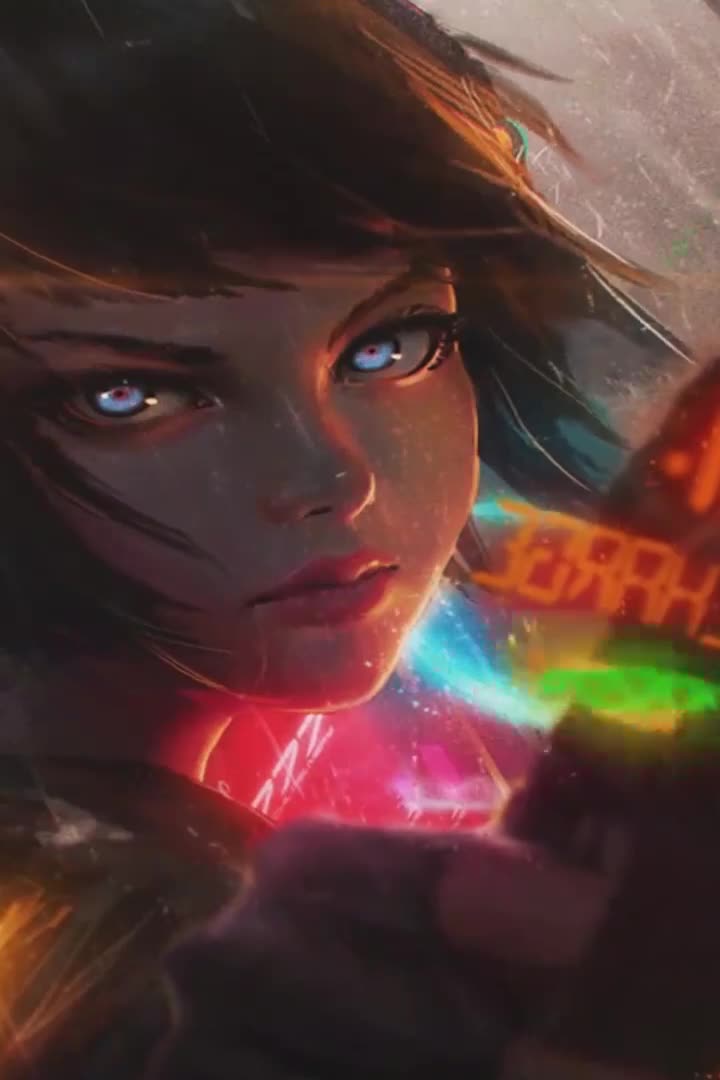 Live Cyberpunk Anime Girl Phone Wallpaper to iPhone and Android