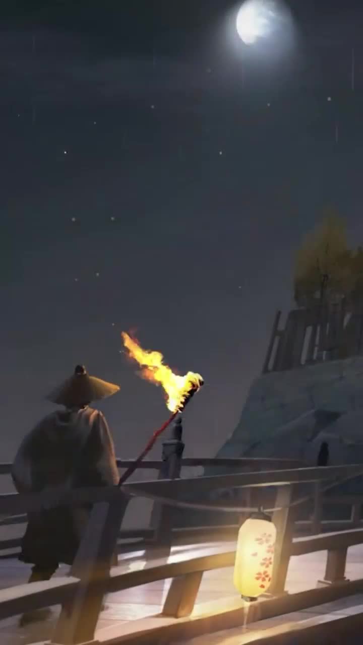 Android  iOS iphone Mobile Japanese Mountain Temple Night Lights Live Wallpaper