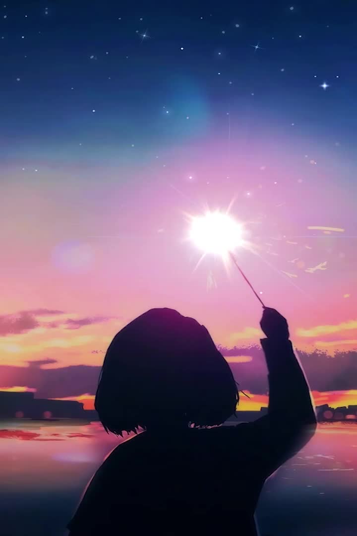 Girl With Sparkler For iPhone Wallpaper
