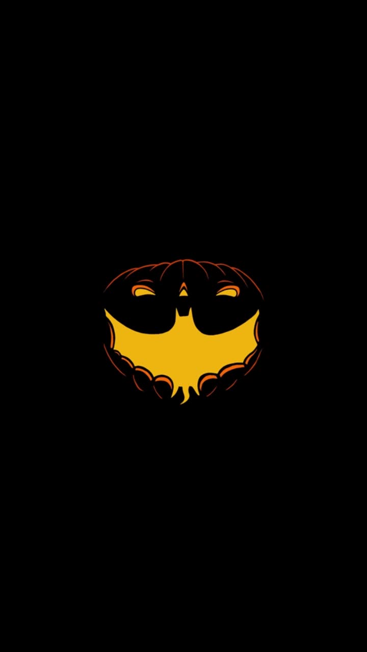 iPhone and Android Halloween Pumpkin Bat Live Phone Wallpaper