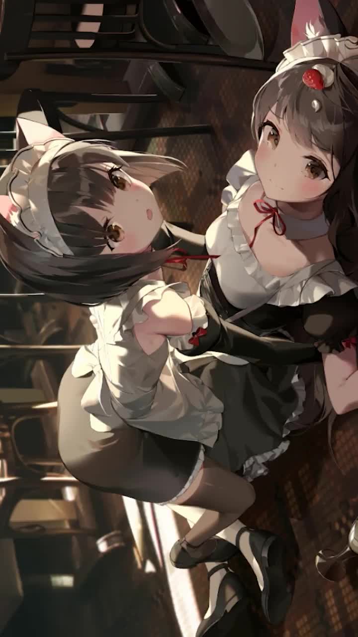 iPhone and Android Loli Neko Girl Maid Phone Live Wallpaper