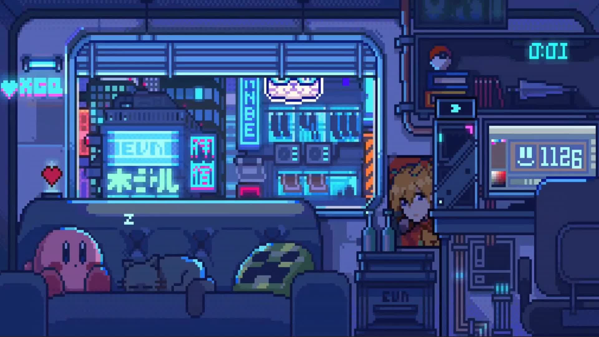 Evangelion Pixel Room Live Wallpaper
