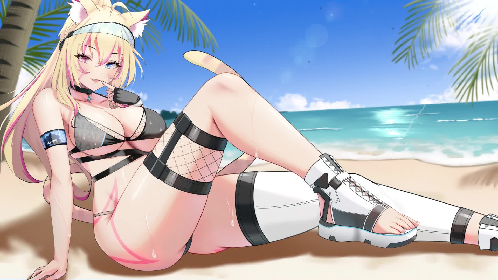 Beach Episode Android Bikini Cat Girl Live Wallpaper