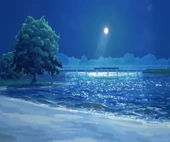 Night Beach Train Everlasting Summer Live Wallpaper PC
