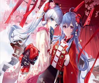 Ayaka and Gan Yu Animated Wallpaper