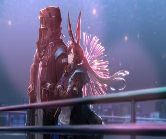 Arknights Fireworks Amiya Doctor Live Wallpaper