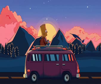 Bart Simpson Ride Live Wallpaper