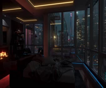 Cozy Bedroom Rain On Window Live Wallpaper 4K
