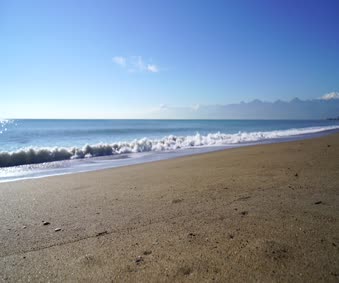 A Beautiful Beach With View Of Horizon Live Wallpaper