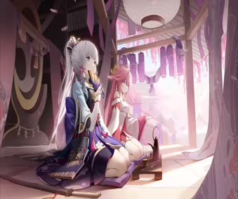 2K Genshin Impact Girls Kamisato Ayaka Yae Miko Live Wallpaper