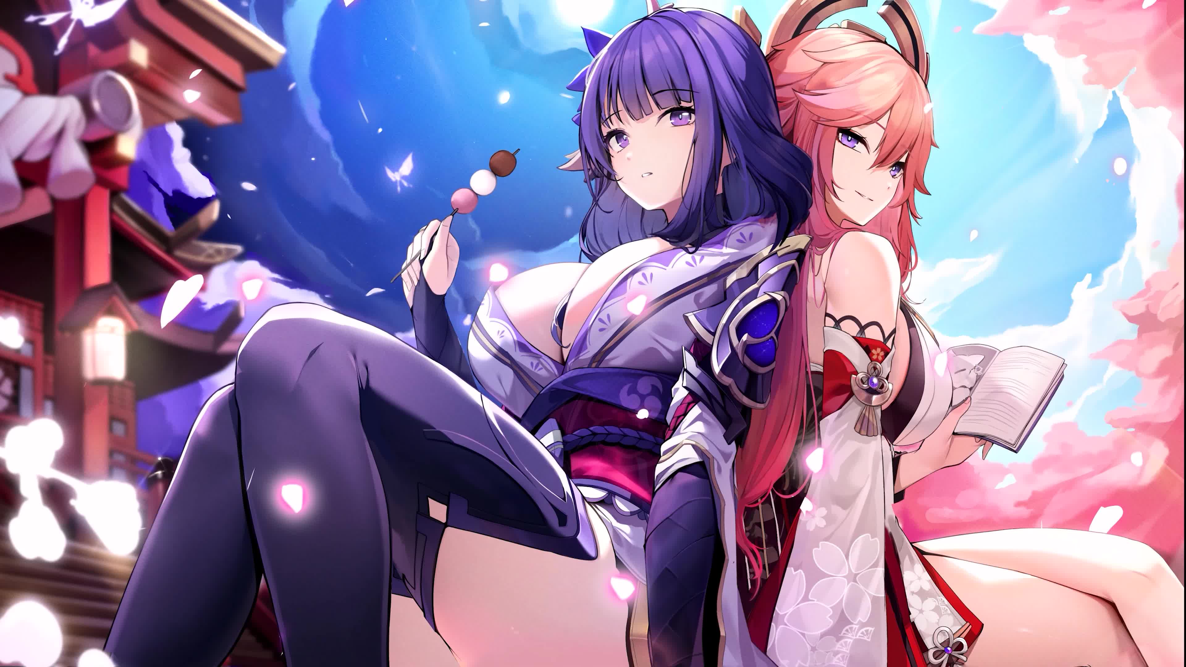 【雷神和神子】Raiden Shogun & Yae Miko [原神 Genshin Impact] 4K60FPS