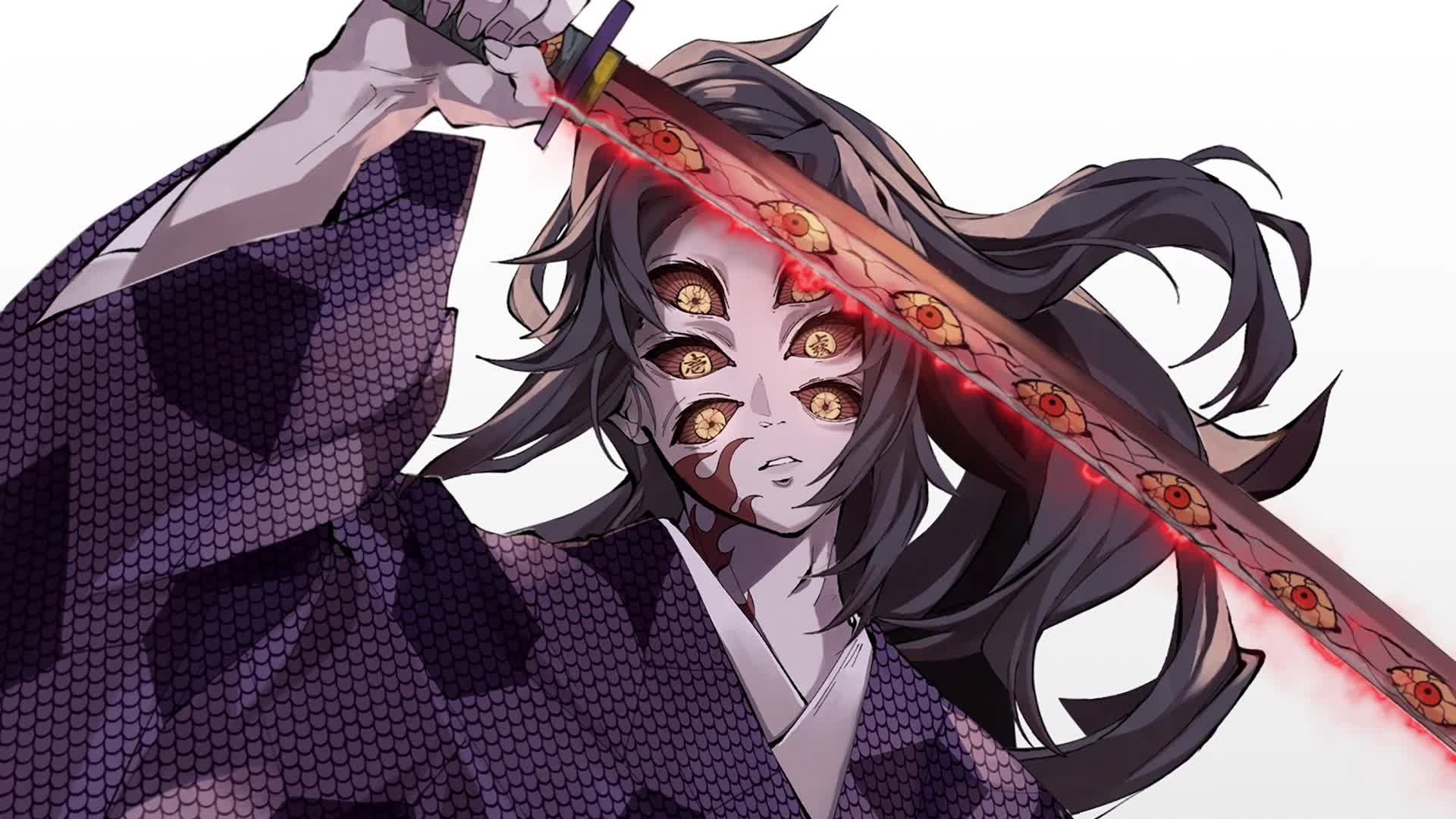 Kimetsu no Yaiba Kokushibo 黒死牟 white PC