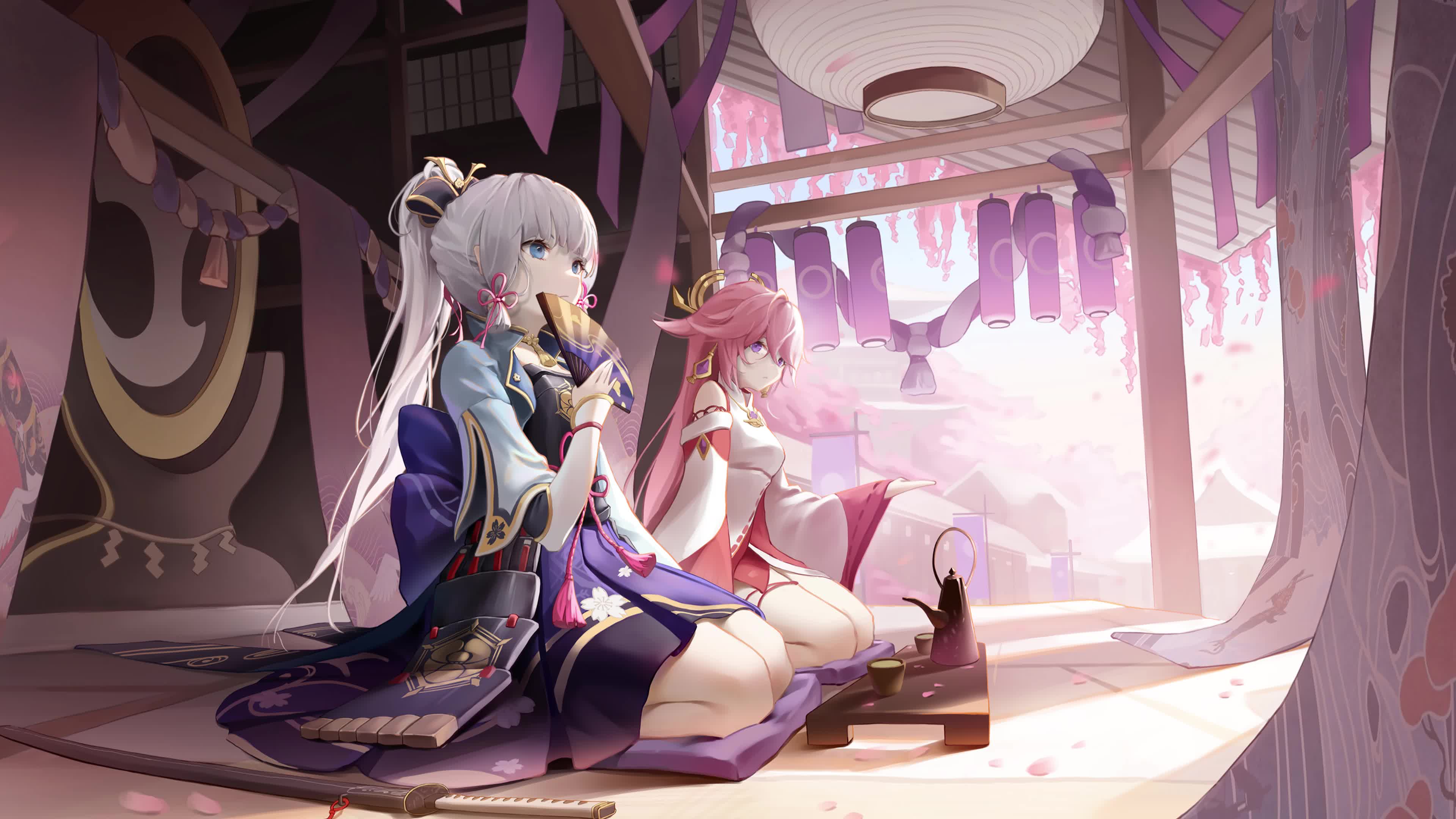 Genshin Impact Kamisato Ayaka Guuji Yae 神里绫华 八重神子 PC