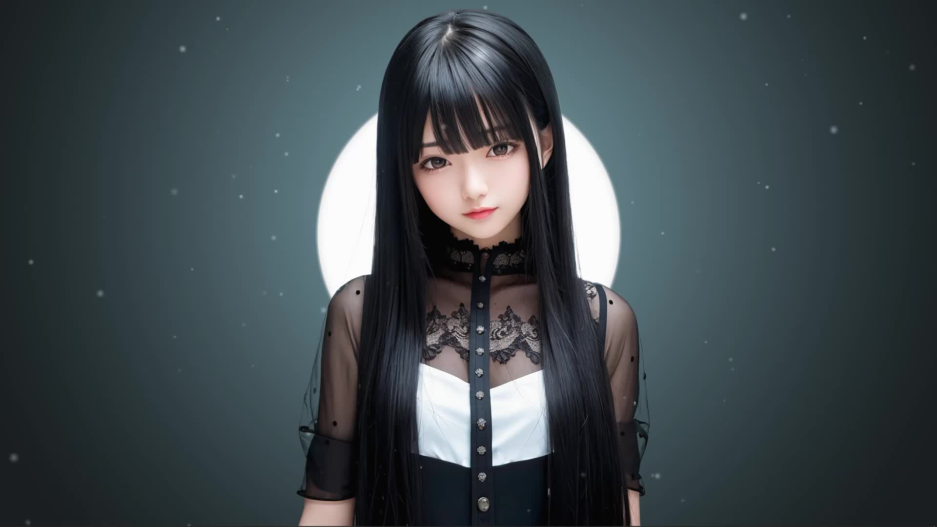 Chinese Girl With Black Hair