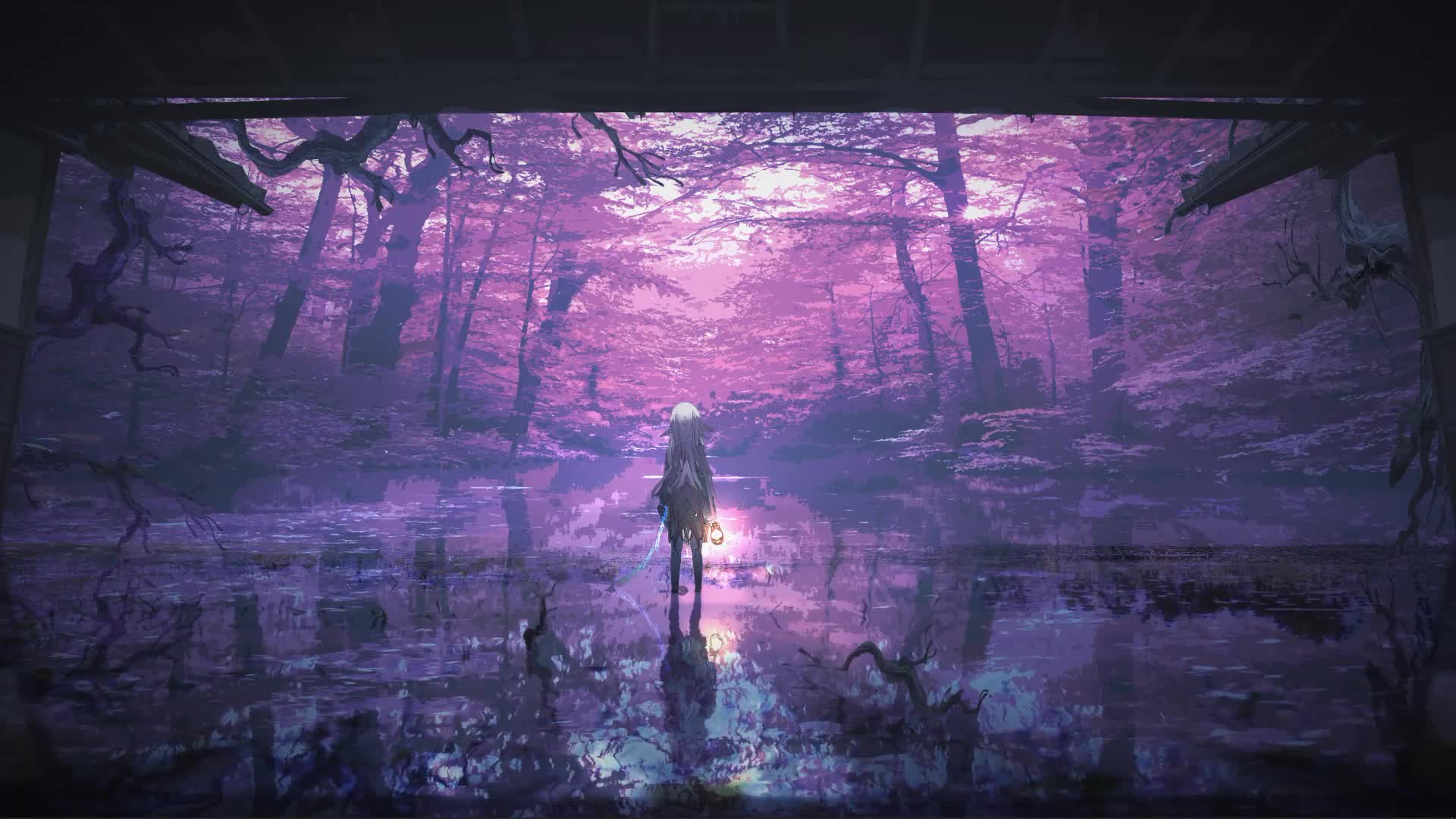 Anime Lonely Girl Video Live Wallpaper