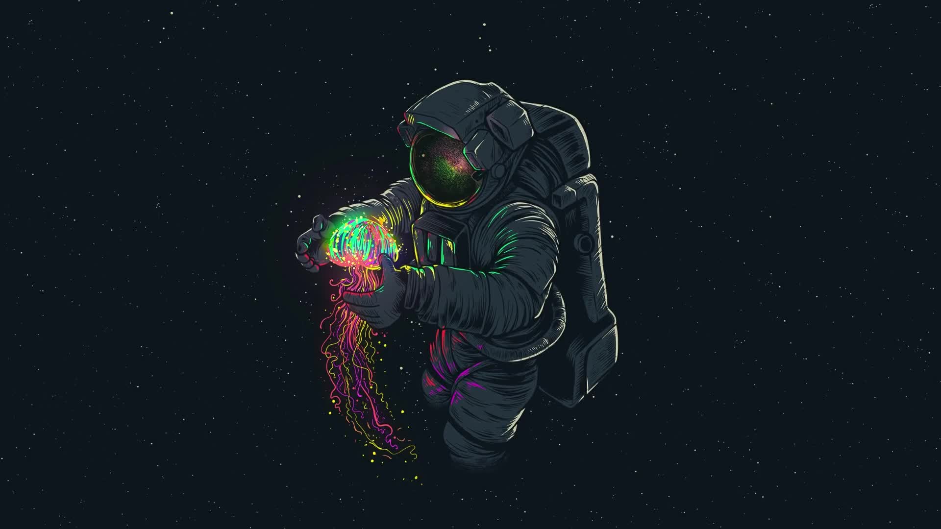 Spaceman Jellyfish Live Wallpaper