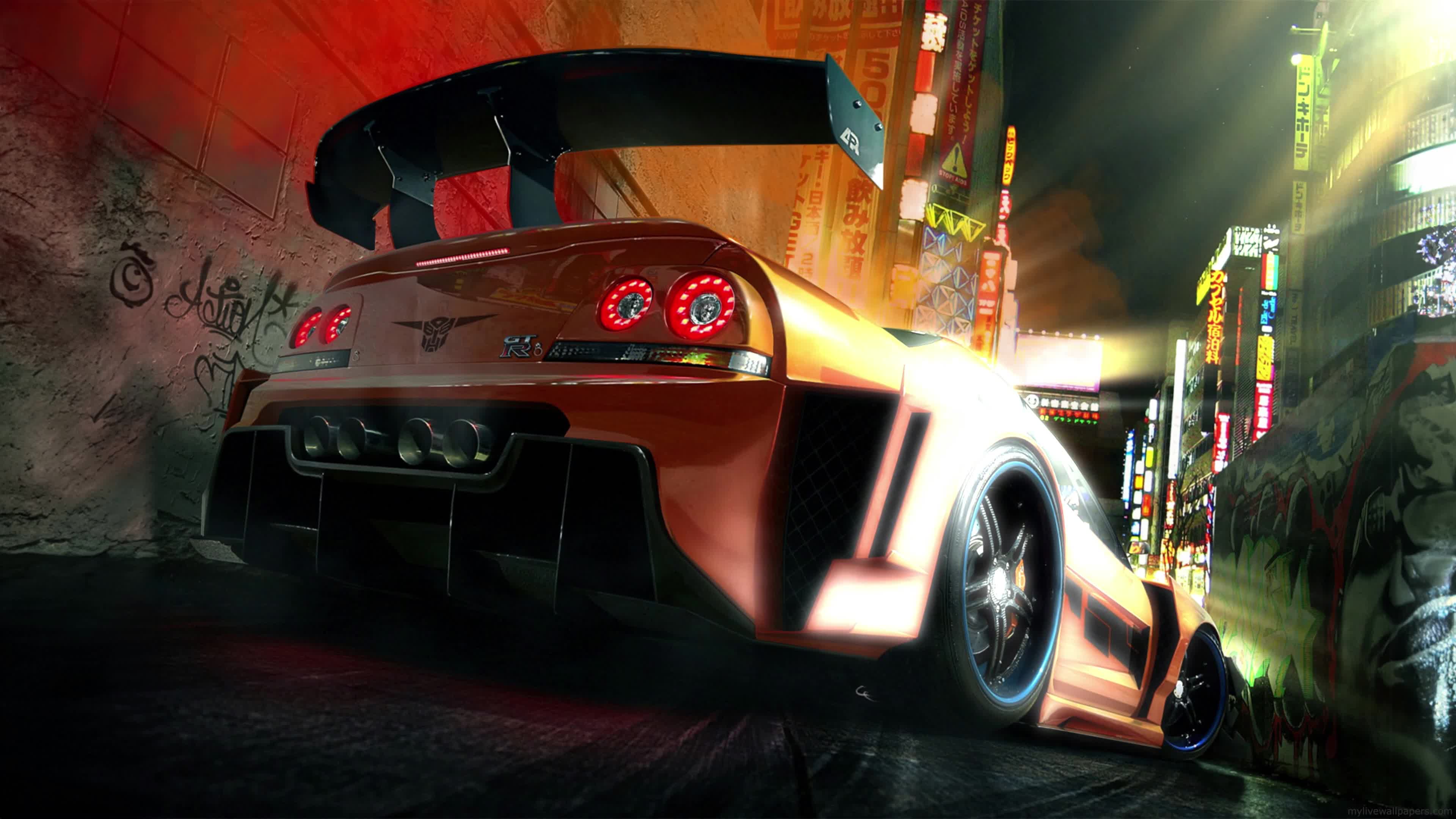 Nissan Skyline GTR Alley 4K Live Wallpaper