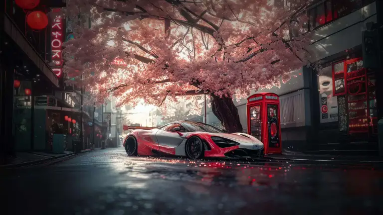 Sakura Car Scene Live Wallpaper