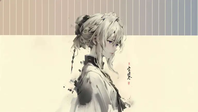 Elegant Ink Anime Girl Live Wallpaper